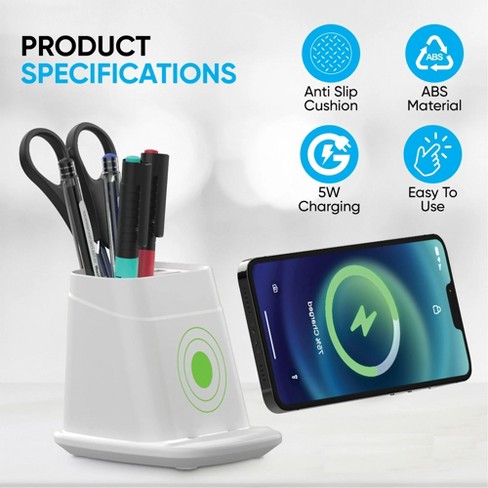 Link Wireless Desktop Power Station with Advanced Design & Fast Charging 3  USB Ports 2 AC Outlets Great for Offices, Dorms & More