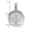 Black Bow Jewelry 14k White Gold Hollow Round Miraculous Medal Pendant, 18mm (11/16 In.) - 4 of 4