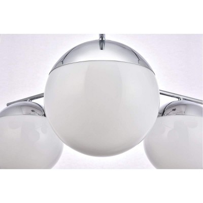 Eclipse 6-Light Chrome Frosted White Glass Modern Pendant