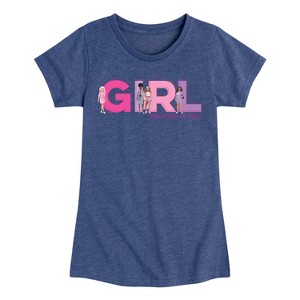 Girls' - Barbie - Girl Strong, Kind, Brave, Bold, and Fearless Fitted Short Sleeve Graphic T-Shirt - 1 of 3