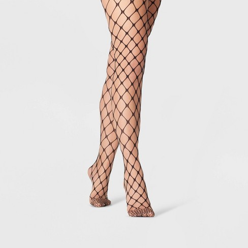 Women's Plus Size Open Fishnet Tights - A New Day™ Black 1X/2X
