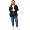 Women's Plus Size Open Front Long Sleeve Autumn Winter Knit Cardigan with Pockets - Agnes Orinda - 3 of 4