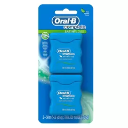 Oral-B Complete SatinFloss Dental Floss Mint - 50m/2pk