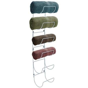 Sorbus Wall-Mount Towel Rack - Great for Organizing Rolled Bath Towels, Washcloths, Linens (Holds 6)