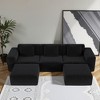 Whisen Modular Sofa Bed - Oversized, Convertible, Soft Corduroy Cloud Velvet Fabric, Two Person Combination - 2 of 4