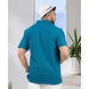 HAPPY BAY Men's Short Sleeve Button Down Solid Beach Vacation Shirts Summer Casual Camp Collared Shirt Business Work Shirts - 3 of 4