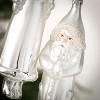 Slim Santa Ornament Silver 8.5"H Glass Set of 2 - 2 of 2