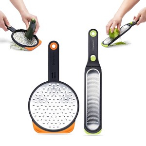 Dreamfarm Kitchen Tools Set, Ograte & Ozest, Dual-Sided Ultra-fine Grater & Self-Cleaning Zester with Snap-On Covers, Kitchen Essentials - 1 of 4