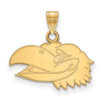 Black Bow Jewelry 14k Yellow Gold Kansas Jayhawks NCAA Small Pendant