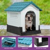 Plastic Portable Dog House, Weatherproof Indoor/Outdoor Pet Shelter ¨C Small (10¨C20 lbs), Blue, 26" H x 22.4" W x 26.8" D - 2 of 4