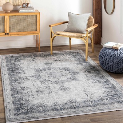 Hauteloom Chorlton Luxury Fringed Faux Silk Rug