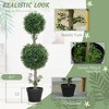 Set of 2 Artificial Ball Boxwood Topiary Trees, Fake Plants in Pot for Indoor Outdoor Living Room Green - 4 of 4