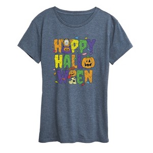 Women's - Garfield - Happy Halloween Icons Short Sleeve Graphic T-Shirt - 1 of 4