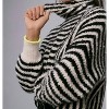 Women's Turtleneck Striped Fuzzy Pullover - VERY J - 4 of 4