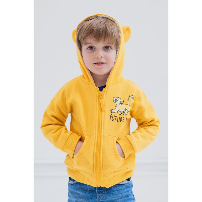 Disney Mickey Mouse Minnie Mouse Lion King Simba Fleece Zip Up Hoodie Toddler, 4 of 10