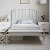 vidaXL Twin XL Metal Bed Frame with Headboard, Sturdy Steel, White, No Mattress - 3 of 4