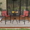 Costway Outdoor Counter Stools Set of 2 with Footrest & Armrests Metal Frame for Backyard Blue/Coffee/Red - 4 of 4