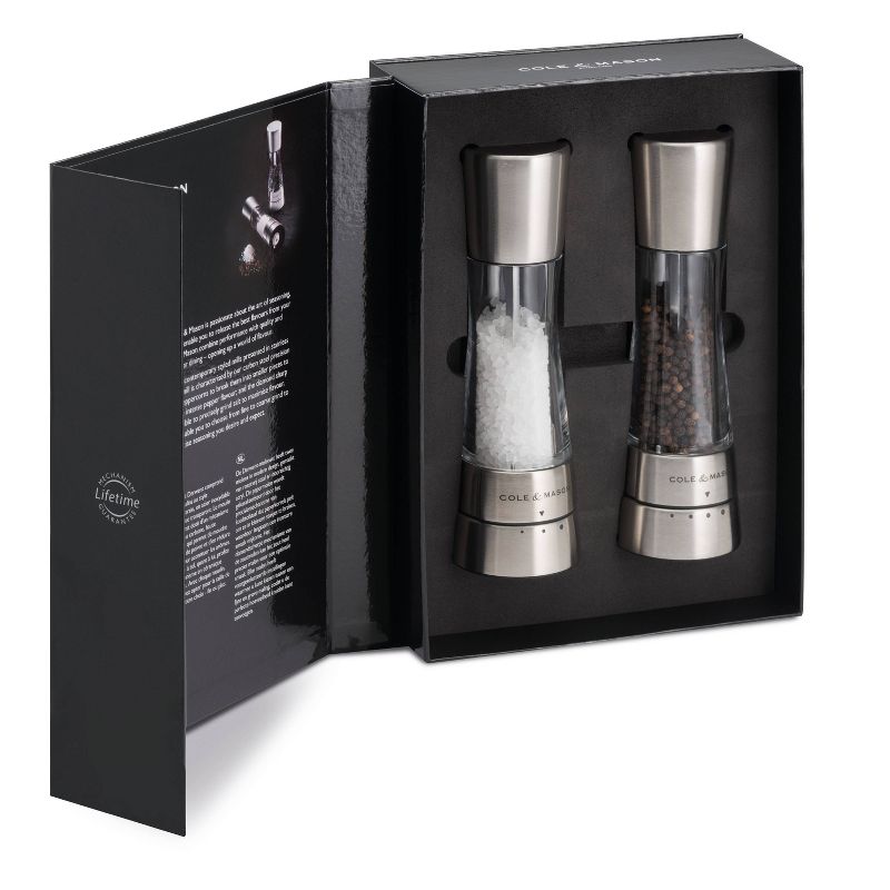 Cole &#38; Mason 7&#34; Stainless Steel Salt and Pepper Mill Gift Set, 3 of 16