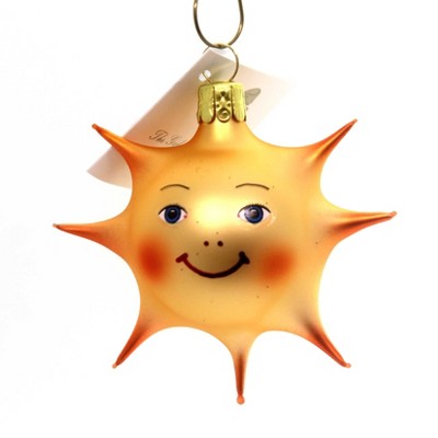 Golden Bell Collection 3.0" Sun Face Ornament Czech Sunshine  -  Tree Ornaments