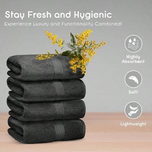 Premium Bath Towels, 100 Cotton, Large, Soft, Absorbent, Quick Dry, Durable, Grey, 4 - Pack 30 X 52 Inches - 1 of 4