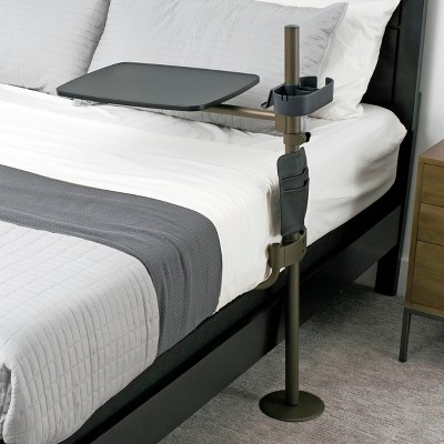 Signature Life Freedom Overbed Table, Large Bedside Swivel Tray & Laptop Desk, Black
