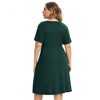 Women's Plus Size  A Line Flowy Party Midi Dresses - 4 of 4