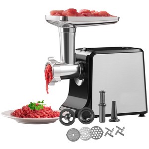VEVOR Meat Grinder, 3 Lbs/Min Capacity Electric Meat Grinders with Blade, Grinding Plate, Sausage Maker, Kubbe Kit, Stainless Steel, Silver - 1 of 4