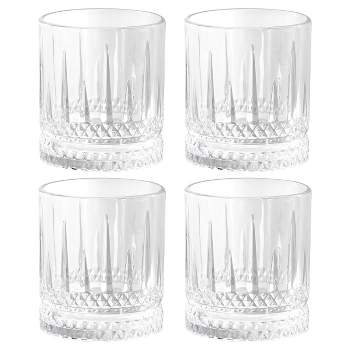 Gibson Home 4 Piece 13 Ounce Iceberg Embossed Double Old-Fashioned Glass Set