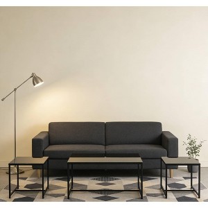 Spassway Glass Coffee Table with 2-Piece End Tables Set for Living Room Modern Sofa Table with Metal Legs Small Tea Table for Waiting Room - 1 of 4