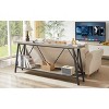MAYEERTY Sofa Table 70.9 2 tier shelves for Hallways Living Rooms Entryways Rustic Gray Black 70.9L X 11.8W X 32H - 2 of 4