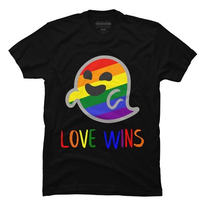 Adult Design By Humans Happy Ghost Love Wins Pride By T-Shirt
