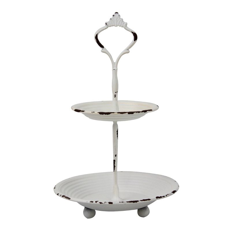 2-Tier Tray Rustic White - Stonebriar Collection, 1 of 7