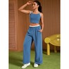 ATHLECHIC Women's Summer 2 Pieces Outfits Tracksuit Crop Camisole and Wide Leg Pants Lounge Sets - 3 of 4