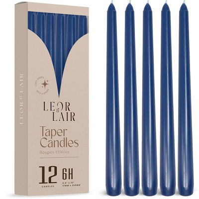 Leor & Lair Taper Candles - 12 Pack - 10" Tall Candlesticks for Dinner, Home Decor, Holiday, Wedding