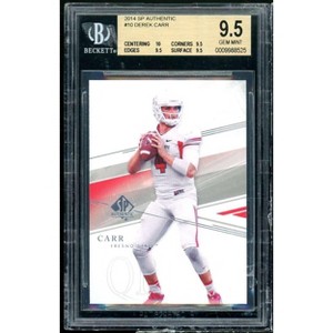Derek Carr Rookie Card 2014 SP Authentic #10 BGS 9.5 (10 9.5 9.5 9.5) - 1 of 2