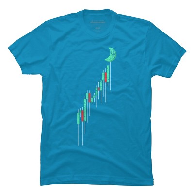 Men's Design By Humans Crypto Trading Hodl Vintage Stock Chart To The Moon By MiuMiuShop T-Shirt