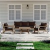 WestinTrends Avalon Outdoor 6-Piece Modular Sectional Patio Furniture Sofa Set, Weathered Wood/Brown - 2 of 4