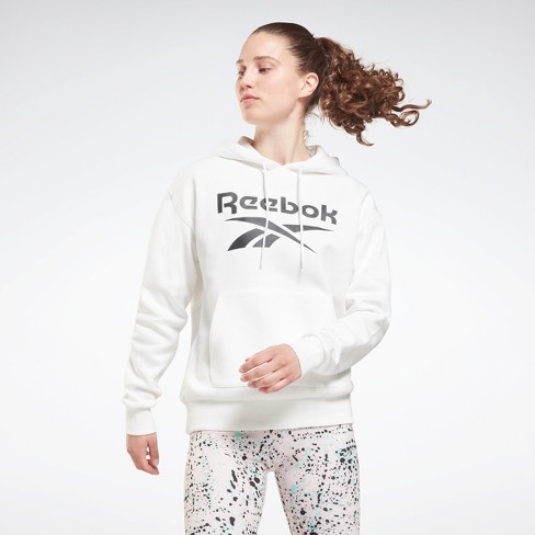 Reebok Identity Logo Fleece Pullover Hoodie Womens S White : Target