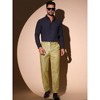 INSPIRE CHIC Men's 70s Disco Straight Leg Side Elastic Shiny Metallic Pants - 4 of 4
