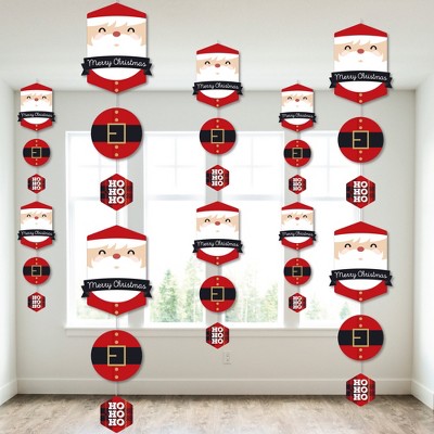 Big Dot of Happiness Jolly Santa Claus - Christmas Party DIY Dangler Backdrop - Hanging Vertical Decorations - 30 Pieces