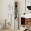 MOEPISY 72 inch Tall Slim Storage Cabinet, 6-Tier Narrow Freestanding Bathroom Cabinet with 1 Door and 2 Adjustable Shelves - 2 of 4
