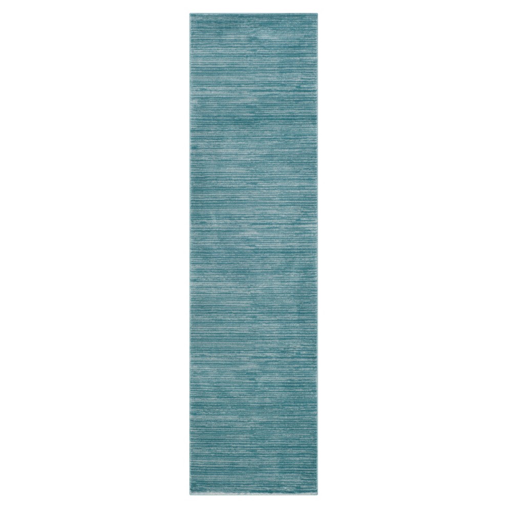 2'2inx12' Runner Solid Loomed Rug Aqua - Safavieh