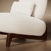 Mid Century Modern Armless Accent Chair with Lamb Wool Fabric, Upholstered Living Room Chairs with Waist Cushion - Morden Fort - 4 of 4