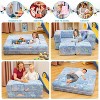 Hooseng Glow in The Dark Kids Modular Sofa, 3-in-1 Convertible Toddler Play Couch with Memory Foam & Floor Cushion for Playroom & Bedroom - 4 of 4