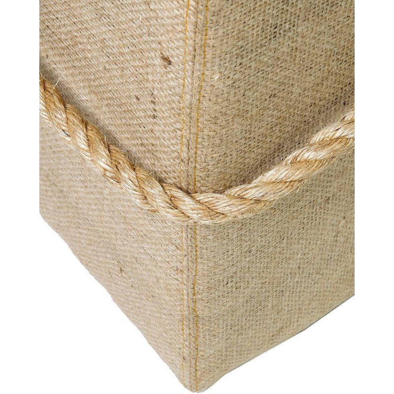 Saanich Traditional Tan Jute Stool White Washed - East at Main, 5 of 7