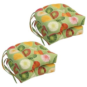 Blazing Needles, 16-inch Spun Polyester Outdoor U-shaped Tufted Chair Cushions (Set of 4) - 1 of 1