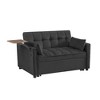 CAVINAS Modern Sofa Bed, Soft Velvet Convertible Sofa with Adjustable Backrest and Plastic Legs - 4 of 4