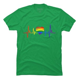 Adult Design By Humans Pride Heartbeat Heart Love By KangThien T-Shirt - 1 of 2