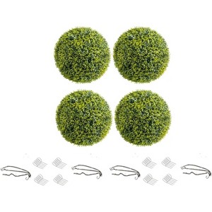 GAOMON Artificial Boxwood Topiary Balls - Realistic Faux Greenery for Porch, Patio, Balcony Decor - Outdoor/Indoor Hanging - 1 of 4