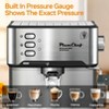 ELJGET 20 Bar Espresso Machine Silver, Pressure Display, Milk Frother, Removable Water Tank - 3 of 4